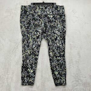 LIVI Athletic Black Green Pockets Stretch Workout 7/8 Leggings Plus Sz 26/28